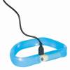 Collier USB lumineux bleu pour poils longs pour chien