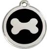 Médaille noire motif os pour chien