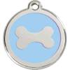 Médaille bleu clair motif os pour chien