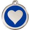 Médaille bleu motif cœur pour chien et chat