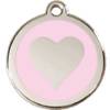 Médaille pour chien rose clair motif cœur