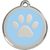 Médaille personnalisée bleu clair motif patte pour chien et chat