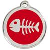 Médaille rouge motif Poisson pour Chat