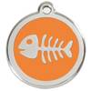 Médaille orange motif Poisson pour Chat