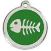 Médaille verte motif Poisson pour Chat