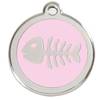 Médaille rose clair motif Poisson pour Chat