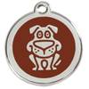 Médaille marron motif chien nom et téléphone gravés