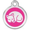 Médaille rose bonbon motif Chat petite