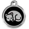 Médaille noire motif chat petite