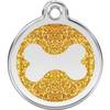 Médaille or motif os pour chien