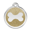 Médaille or motif os pour chien