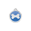 Médaille avec paillettes bleu foncé motif os pour chien