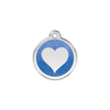 Médaille avec paillettes bleu foncé motif cœur pour chien et chat