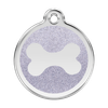 Médaille argentée motif os pour chien