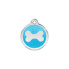 Médaille avec paillettes bleu turquoise motif os pour chien