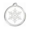 Médaille chien gravée flocon de neige