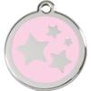 Médaille Étoiles rose clair pour chien et chat