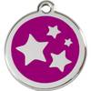 Médaille Étoiles violette pour chien et chat
