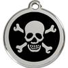 Médaille personnalisée tête de mort noire pour chien et chat