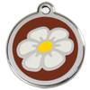 Médaille Marguerite marron pour chien et chat