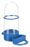 Distributeur plastique eau et nourriture avec perchoir pour oiseau