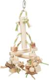 Jouet oiseau bois coloré avec ruban 31 cm