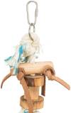 Jouet oiseau en bois flammé sur corde 35 cm