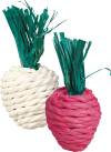2 jouets pour rongeur radis en paille