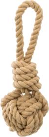 Corde de jeu avec balle tressée pour chien