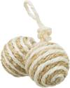 2 balles en sisal sur une corde pour chaton