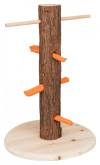 Tronc d'arbre avec aliments pour lapin