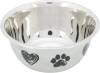 Gamelle inox motif coeur patte pour chien
