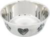 Gamelle inox motif coeur patte pour chien