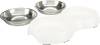 Set gamelle double chat inox mélaminé blanc