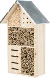 Hôtel à insectes en bois naturel et métal galvanisé 29x49 cm