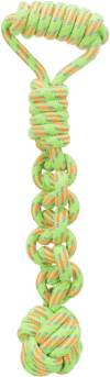 Corde de jeu avec balle tressée pour chien 38 cm