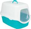Maison de toilette pour chat avec couvercle bleu