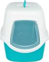 Maison de toilette pour chat avec couvercle bleu