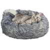 Coussin rond pour chien et chat Yelina, peluche poil long 55 cm