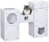 Meuble pour chat en carton avec tunnel