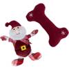 Coffret cadeau de Noël pour chien peluche et os