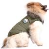 Manteau Finlande à col en fausse fourrure vert de gris pour chien