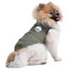 Manteau Finlande à col en fausse fourrure vert de gris pour chien