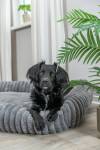 Lit pour chien gris en peluche douce et velours
