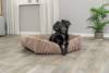 Lit pour chien en peluche douce et velours brun clair