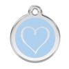 Médaille motif cœur tribal bleu clair pour chien et chat