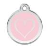 Médaille motif cœur tribal rose clair pour chien et chat