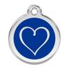 Médaille motif cœur tribal bleu foncé pour chien et chat