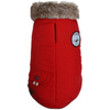 Manteau Finlande à col en fausse fourrure rouge pour chien