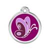Médaille motif papillon violette pour chien et chat